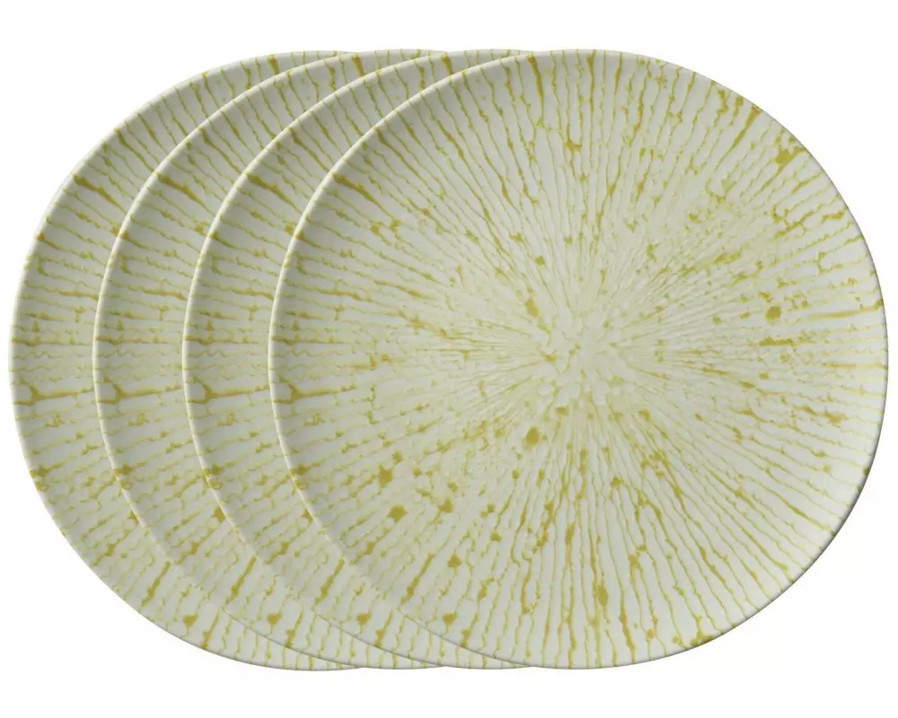 Arthur Krupp Speiseteller Golden Ray 4 Stück,Beige/Gold