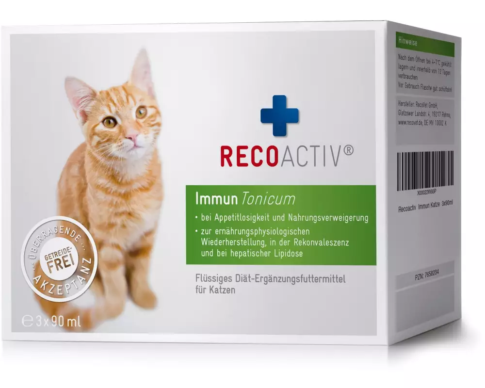 RECOACTIV Katzen-Nahrungsergänzung Immun Tonicum, 3 x 90 ml