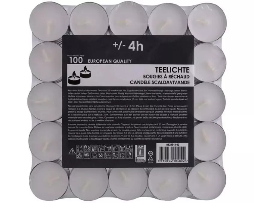 balthasar Teelichter Alu, 3.9 x 1.5 cm, 100 Stück