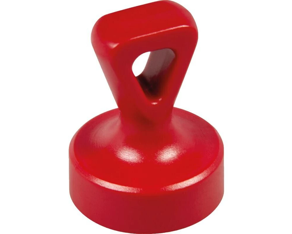 Berec Haftmagnet mit Öse, Ø 17 mm 2 Stück, Rot