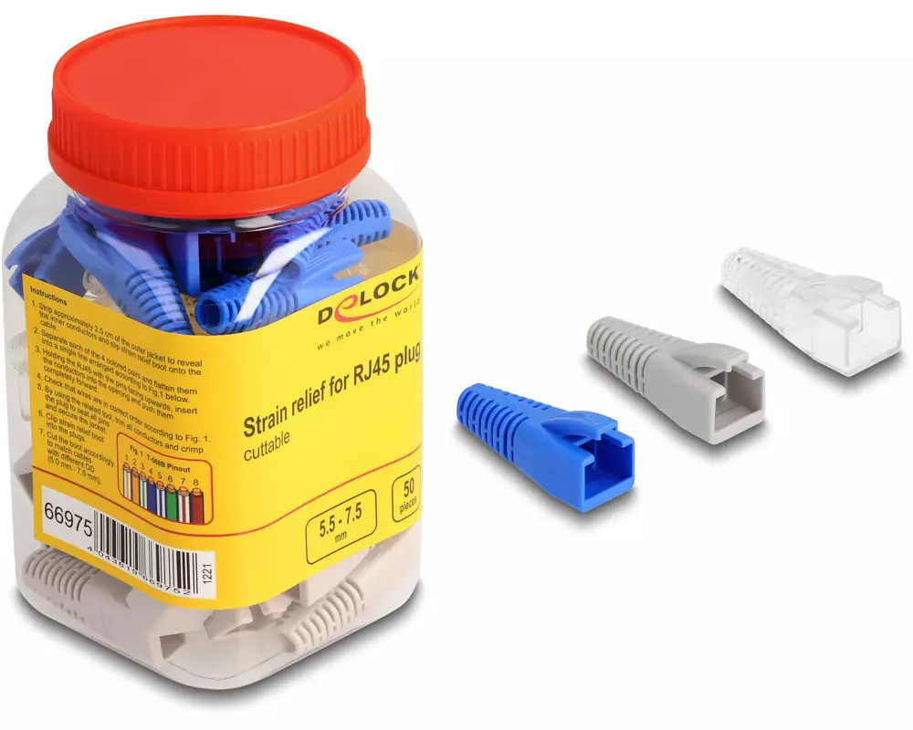 Delock Knickschutztülle für RJ45 Stecker 50 Stück