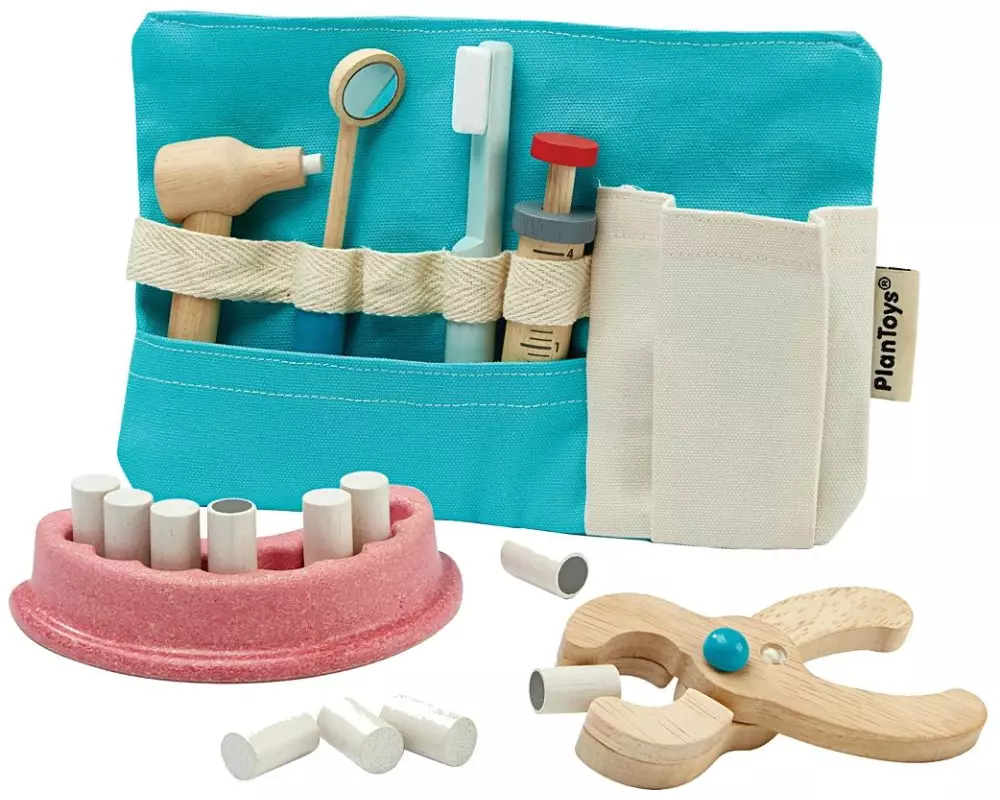 Plantoys 18 Stk/ 1 Set aus Holz mit Tasche, 18 Stk/ 1 Set