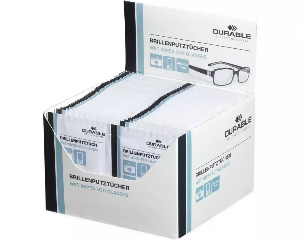 DURABLE Brillenputztuch 100 Stück, Weiss
