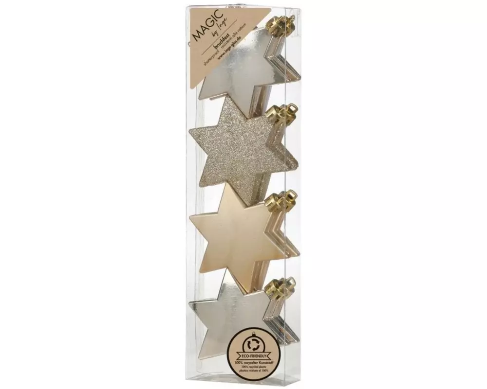 INGES CHRISTMAS DECOR Weihnachtsschmuck Stern 8 Stück, Gold