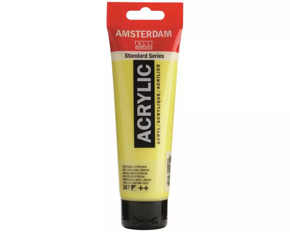 Amsterdam Acrylfarbe Standard 267 Azogelb zitron halbdeckend, 120 ml