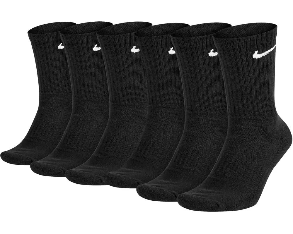NIKE Nike Cushioned Training Crew Sock 6-Pack 38 - 42, Schwarz