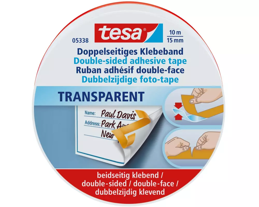 tesa Doppelseitiges Klebeband Fotostrip 15 mm x 10 m