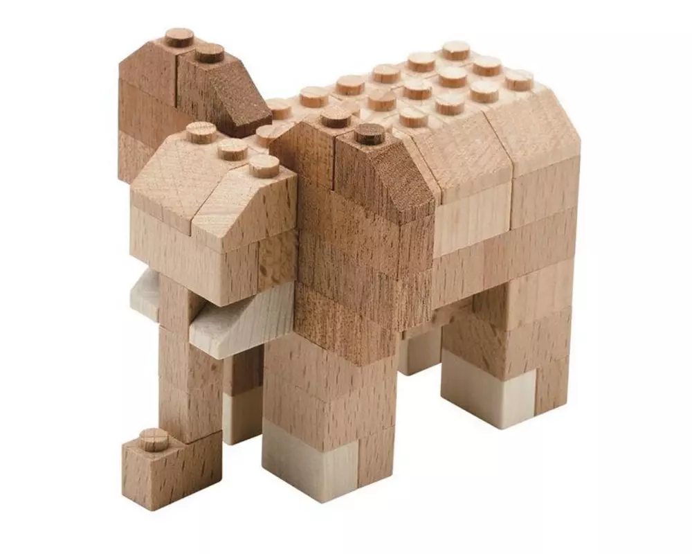 Timblo Holz Klemmbausteine Elefant
