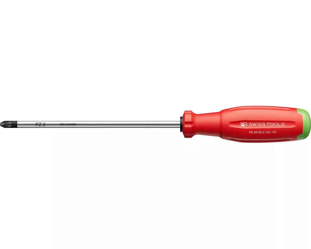 PB Swiss Tools Schraubenzieher SwissGrip Evo PB 38192.2-150 PZ 2 Rot