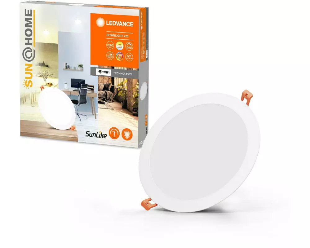 Ledvance Einbauleuchte Sun@Home LED Slim, Ø 22.5 cm, 22 W, CRI95