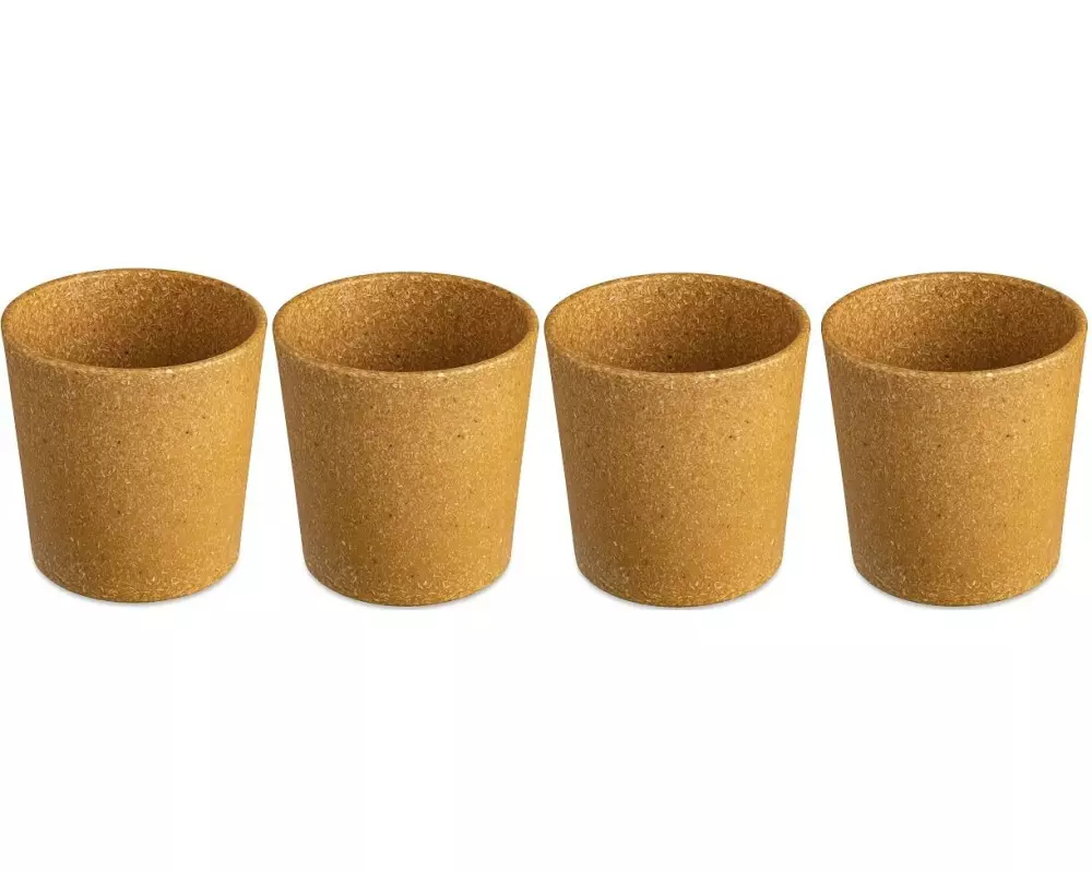 Koziol Trinkbecher Connect S 190 ml, 4 Stück, Beige/Hellbraun