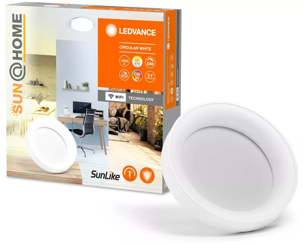 Ledvance Deckenleuchte Sun@Home Circular, 18.5W, 2200-5000K, Weiss