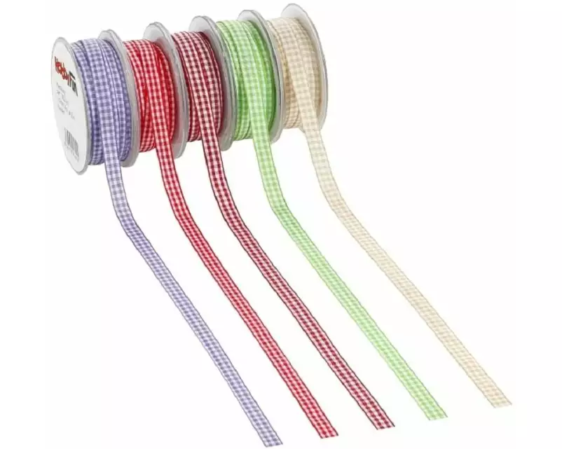 HobbyFun Textilband Karoband Hellgrün