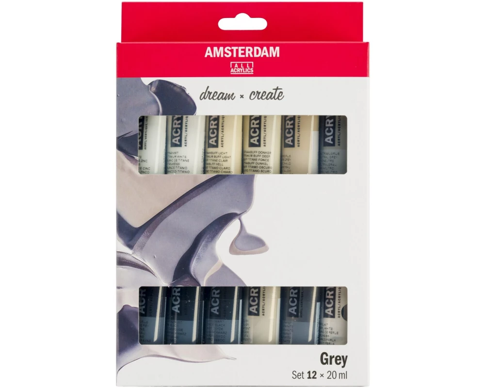 Amsterdam Acrylfarbe Greys 12 Tuben à 20 ml