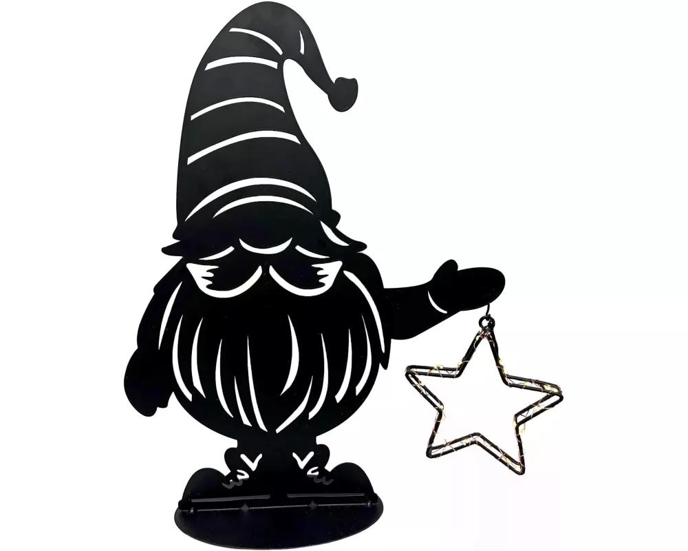 Dameco LED-Figur Wichtel Santa, 40 LEDs, 45 cm, Schwarz