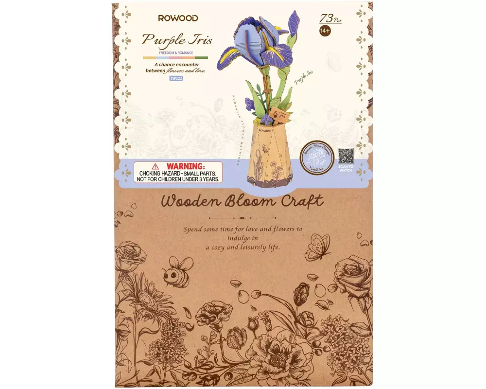 Rolife Bausatz Purple Iris 3D-Holzpuzzle lila Schwertlilie