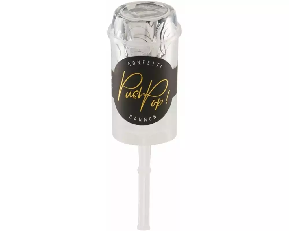Partydeco Konfettikanone Push-Pop Ø 15 mm, 1 Stück, Silber