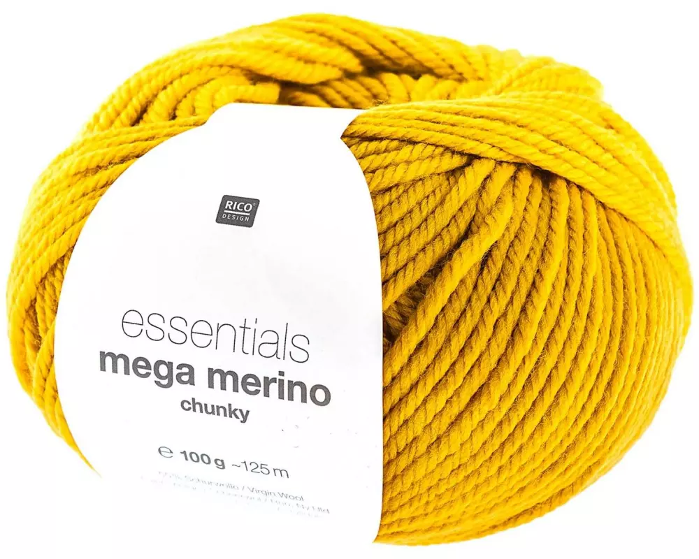 Rico Design Wolle Essentials Mega Wool chunky 100 g, Senfgelb