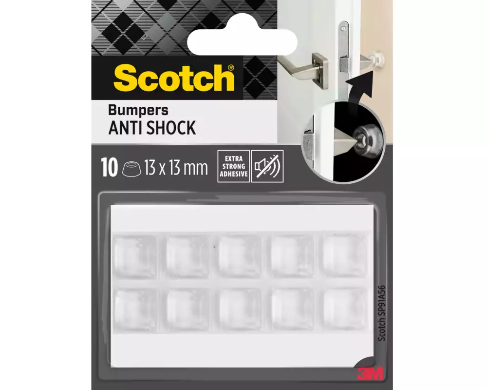 3M Schutzpuffer Anti Shock, 13 x 13 mm, Transparent, 10er Pack