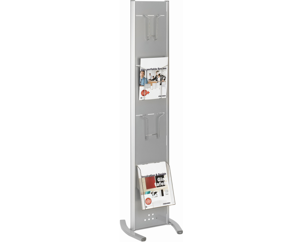 FRANKEN Prospektständer PSN804 4 Fächer, silber