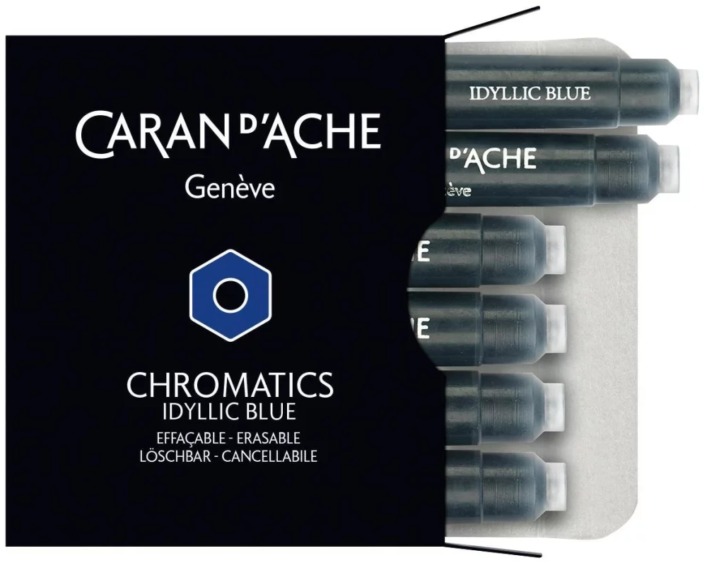Caran d'Ache Tintenpatrone Blau, 6 Stück