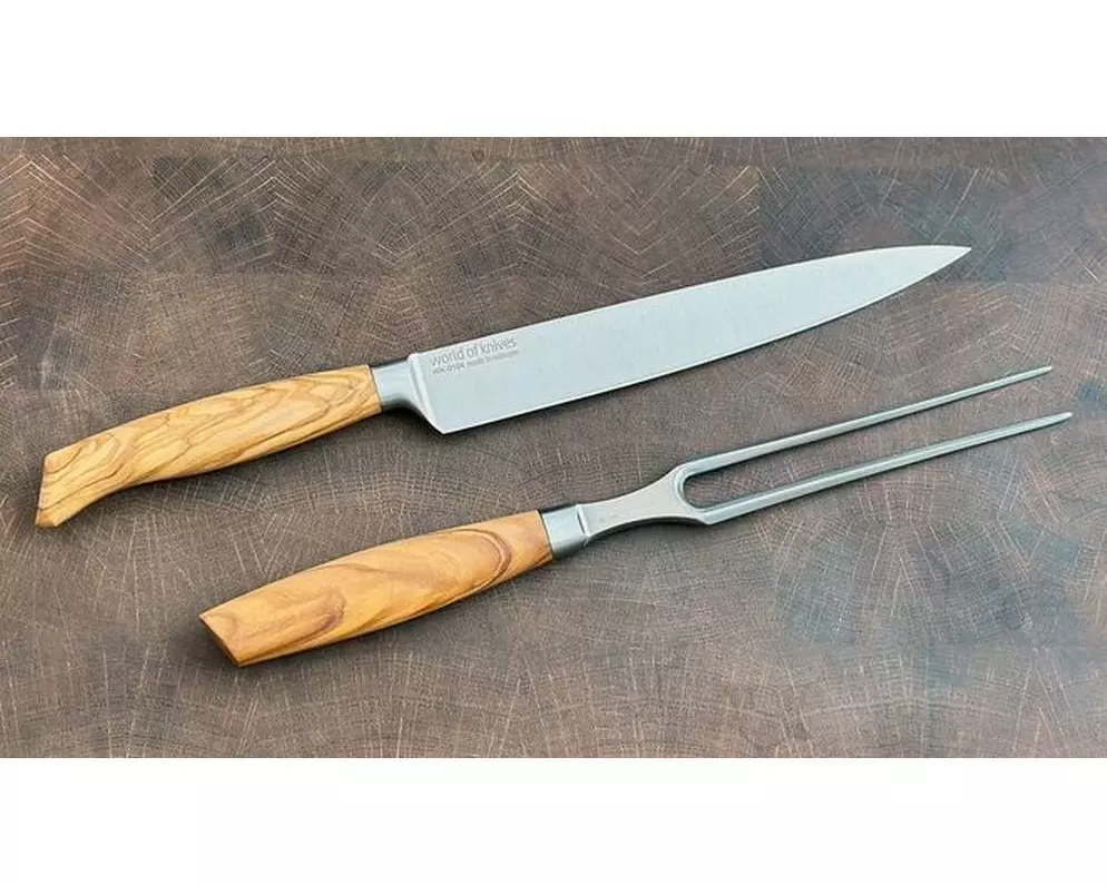 Wok Carving set Hellbraun