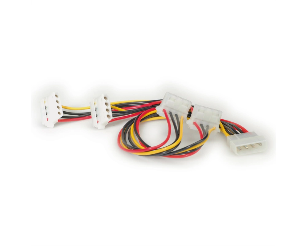 ROLINE Y-Kabel 4 pol. HDD / 4x 4 pol. HDD (abgewinkelt), 0,45 m