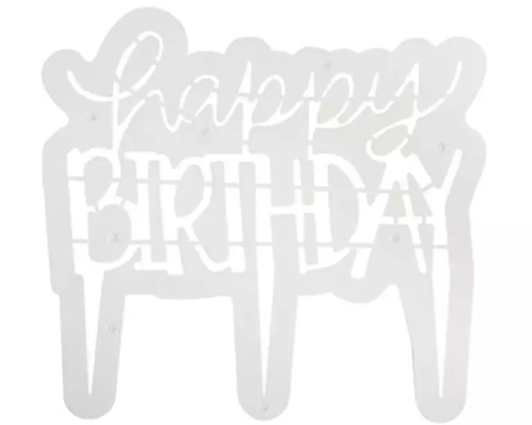 PME Kuchen-Topper Ausstecher Happy Birthday 1 Stück, Weiss