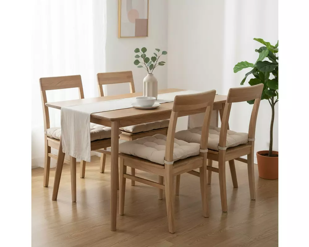 relaxdays Stuhlauflage 40 x 40 cm, Beige, 4 Stück