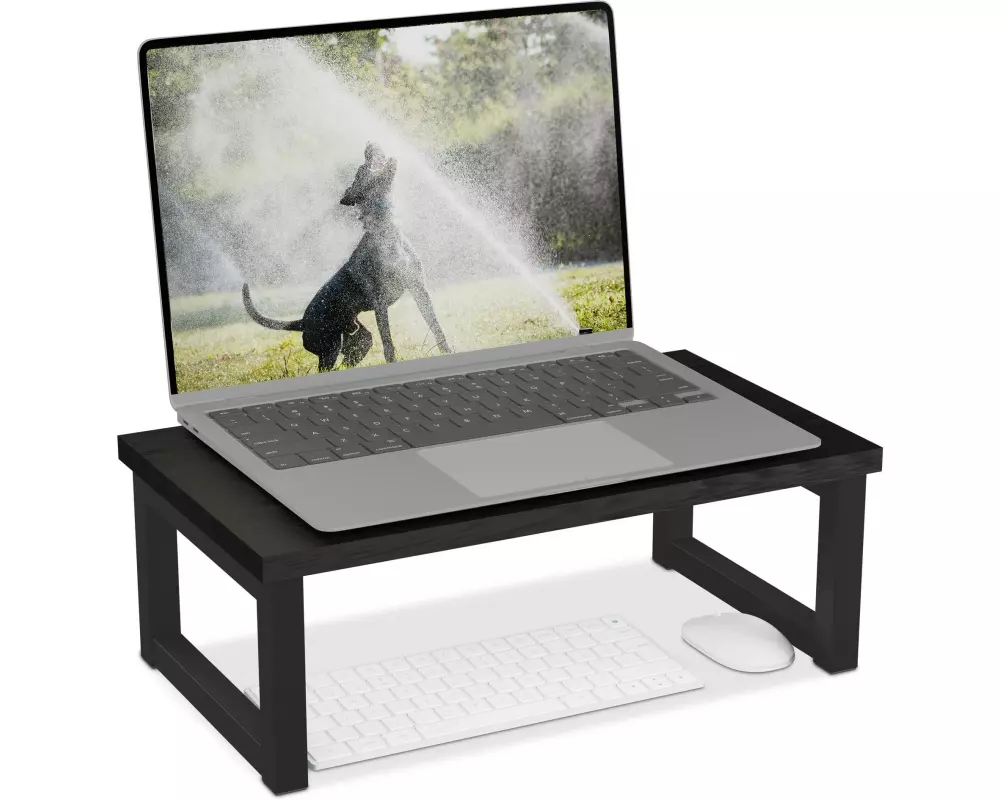 relaxdays Monitorständer Schwarz