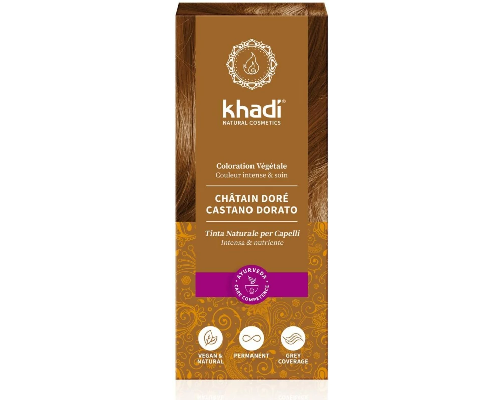 khadi Haarcoloration Pflanzenhaarfarbe Goldbraun