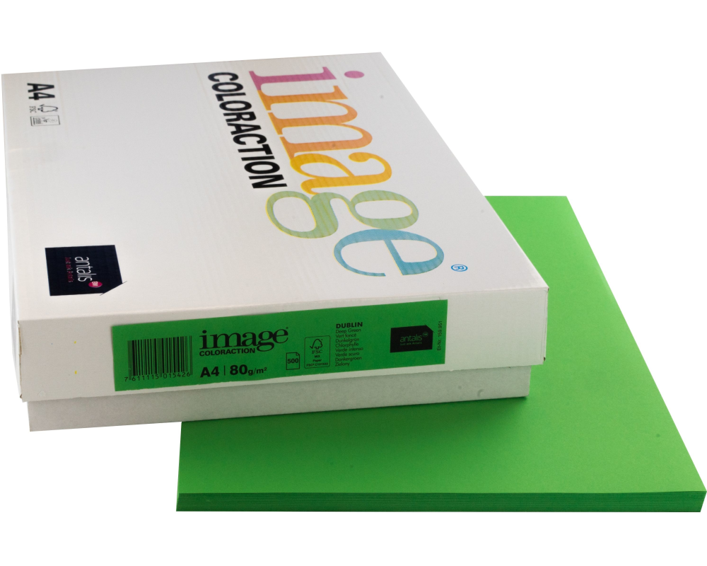 IMAGE COLORACTION Kopierpapier Dublin A4 385079 80g, dunkelgrün 500 Blatt