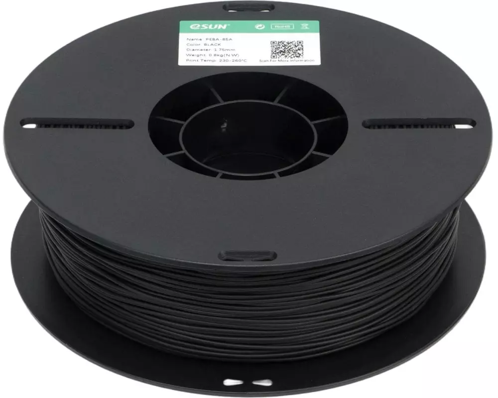 eSun Filament PEBA-85A Schwarz 1.75 mm 0.8 kg