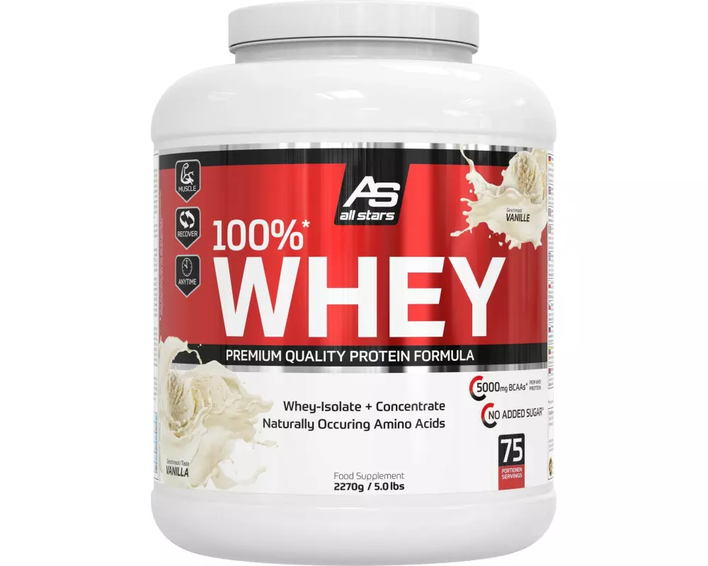 All Stars Pulver Whey Protein 100% Vanilla 2270 g