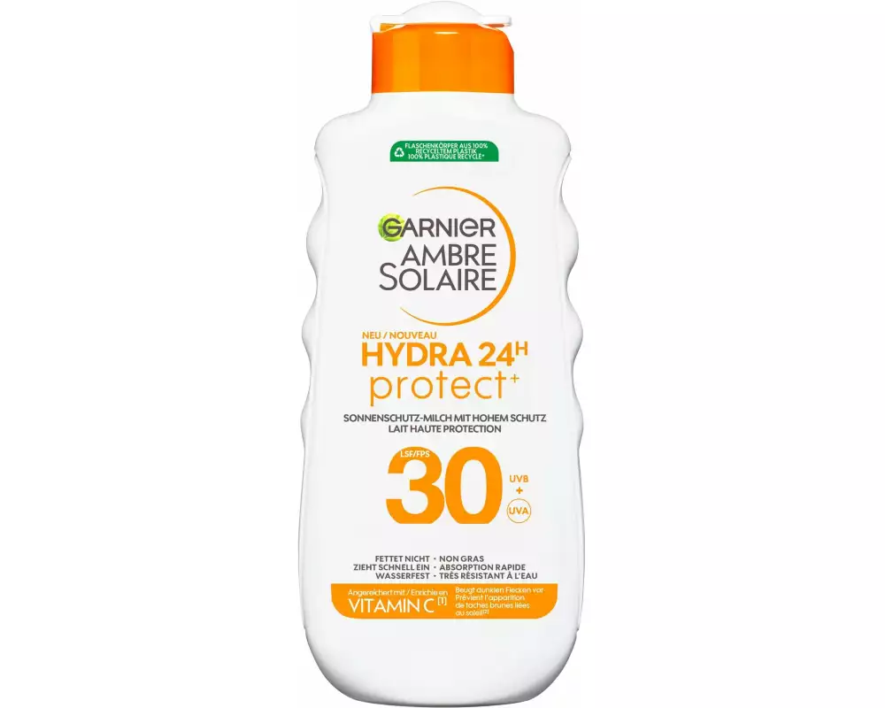 Garnier Ambre Solaire Sonnenmilch Hydra Protect+ Sonnenschutz 24h LSF 30 175 ml