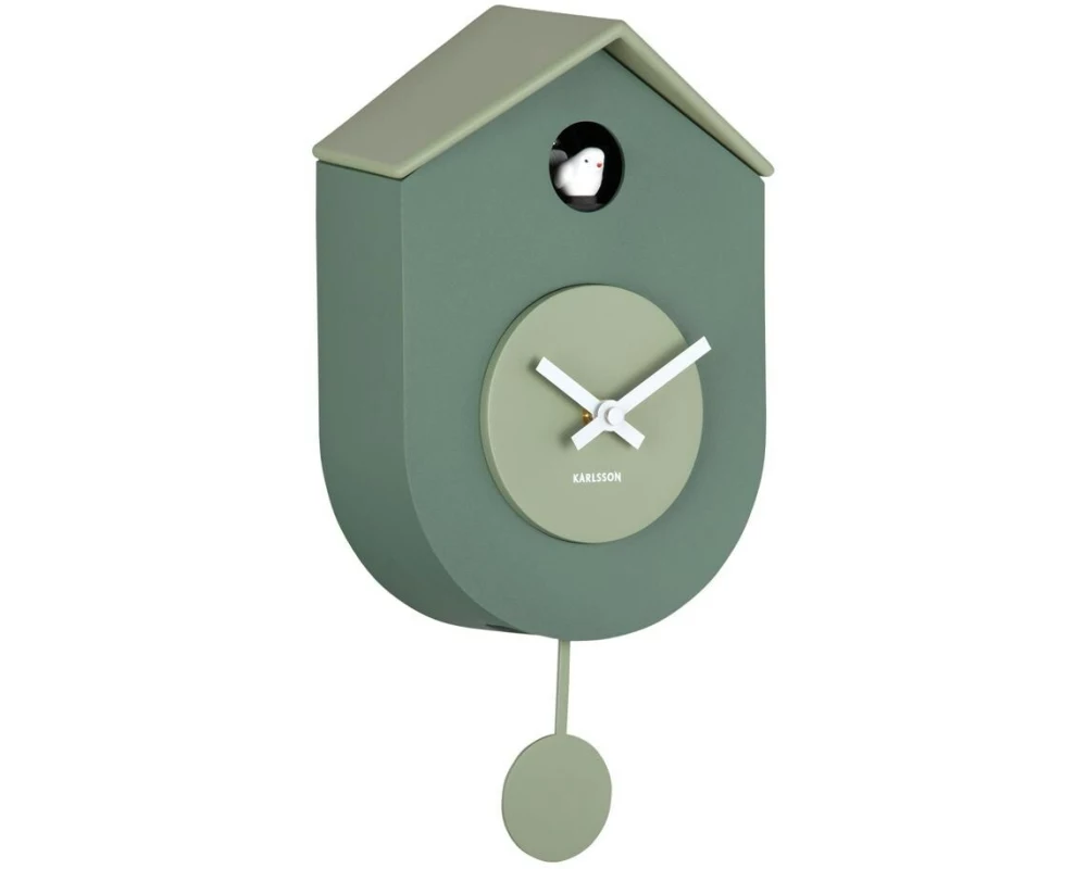 KARLSSON Wanduhr Kuckuck Grato 17.5 x 33.2, Jungle green/Jade