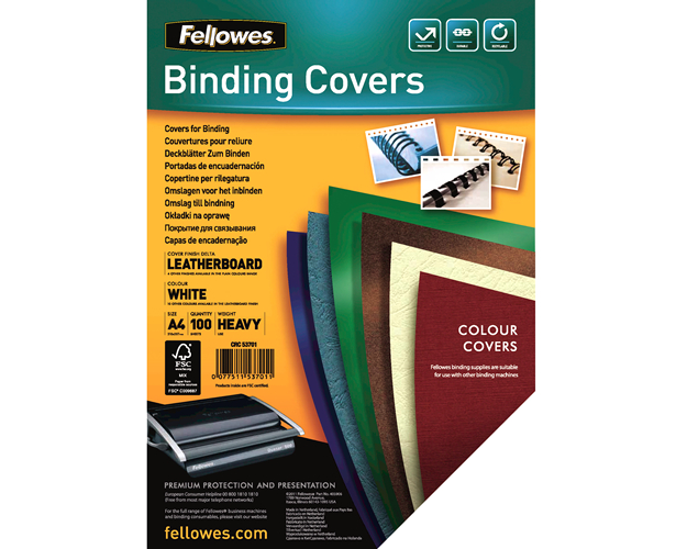 FELLOWES Deckblatt Delta Lederstruktur 5370104 Karton 100 Stück