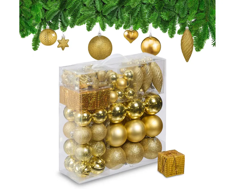 relaxdays Weihnachtsbaumkugeln Gold/Silber