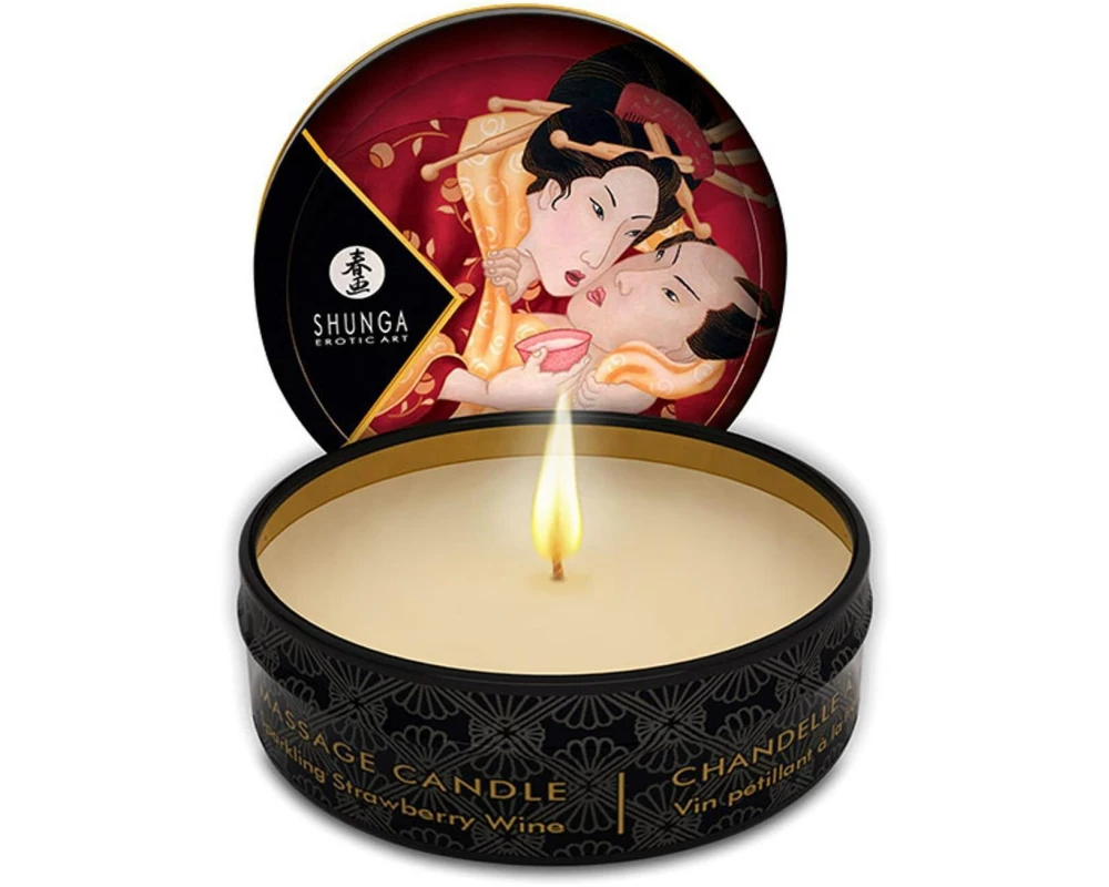 Shunga Massagekerze Erdbeere 30 ml