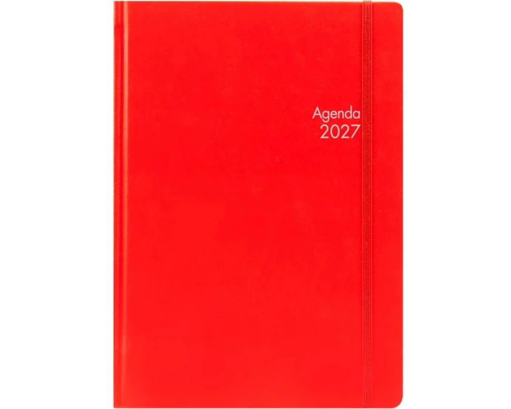 Simplex Wochenkalender Simply red 2027 3T/1S, 148 x 208 mm, Rot
