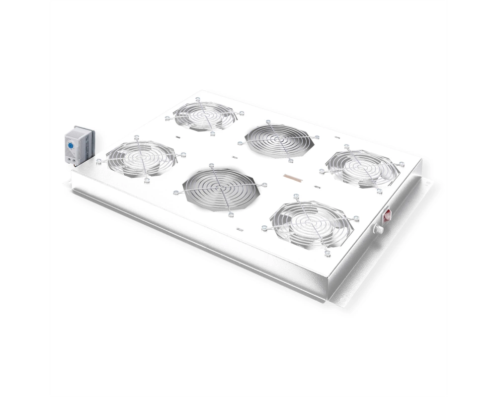 ROLINE 19-Zoll Dachlüftereinheit 4 Lüfter, Thermostat für Serverschrank grau