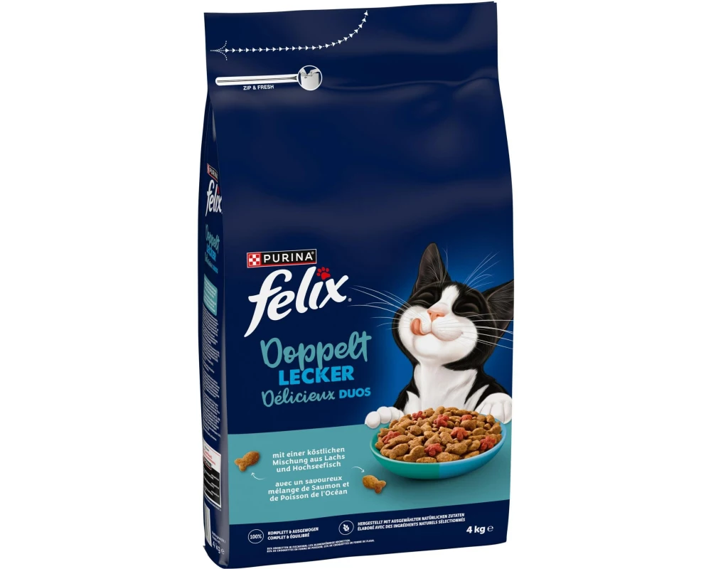 Felix Trockenfutter Doppelt Lecker Adult Fisch 4 kg