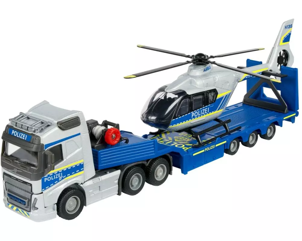 Majorette Volvo Truck Airbus Police Helicopter Set