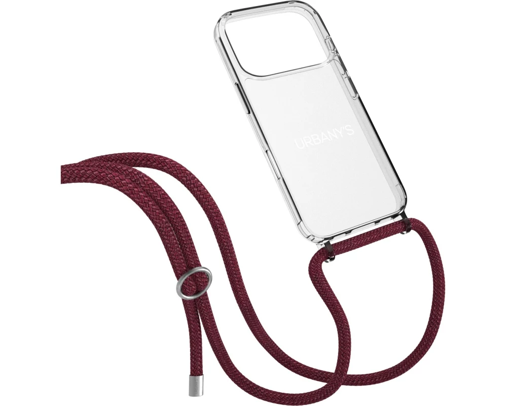 Urbany's Necklace Case RED WINE iPhone 17 Pro Silber Ring