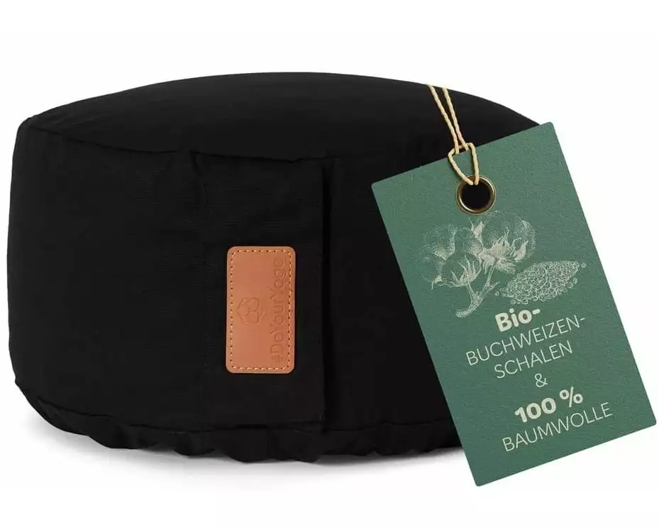 DoYourYoga Yoga-Kissen Vishnu Buchweizenschalen, Schwarz