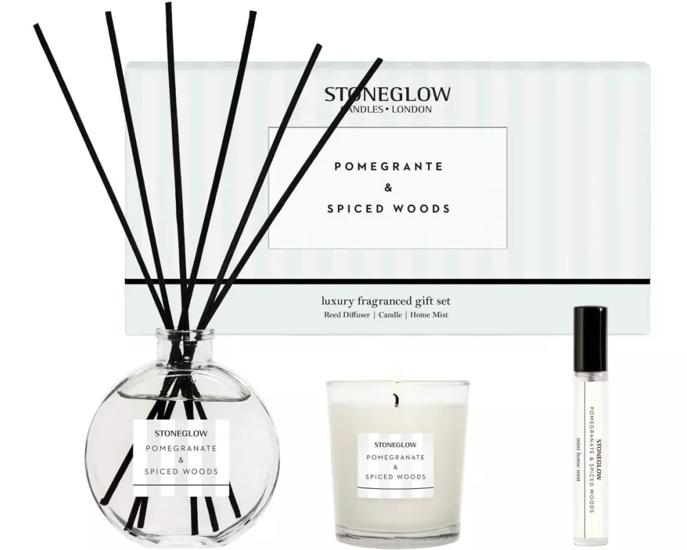 Stoneglow Geschenkset Pomeganate & Spice Woods 3-teilig, 120 ml