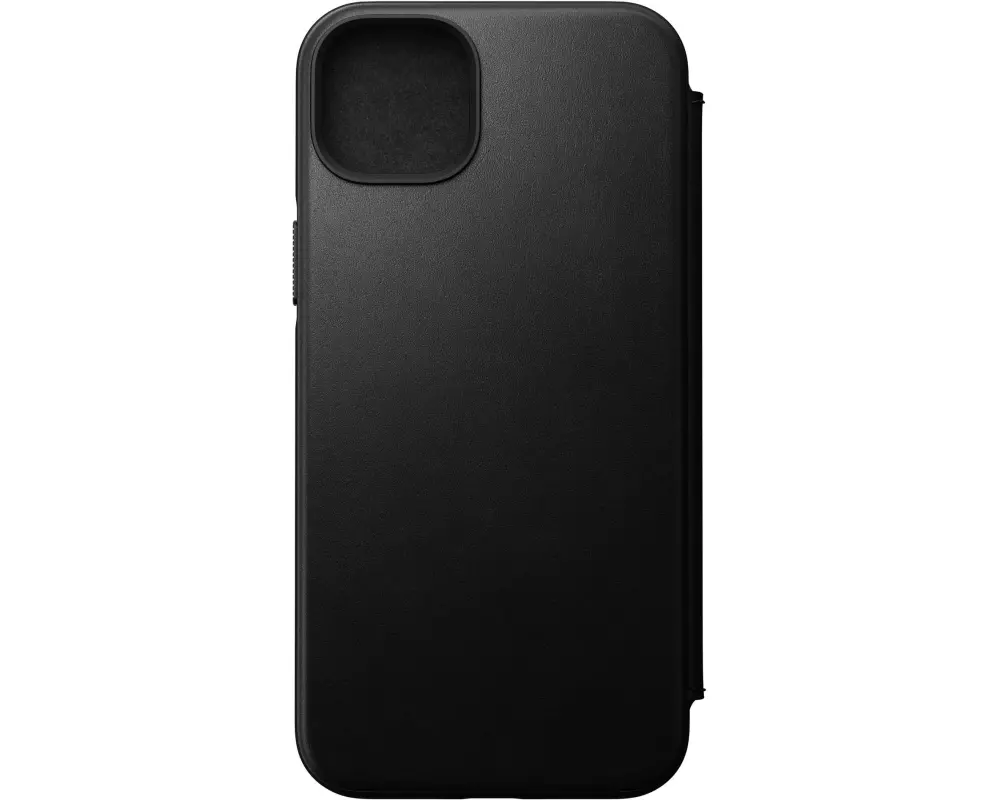 Nomad Book Cover Modern Leather Folio iPhone 14 Plus Schwarz