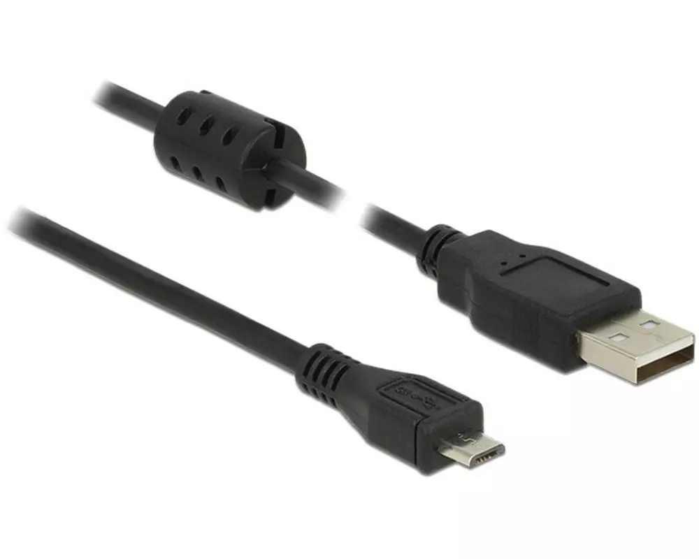 Delock USB 2.0-Kabel mit Ferritkern USB-A - Micro-USB B 1 m
