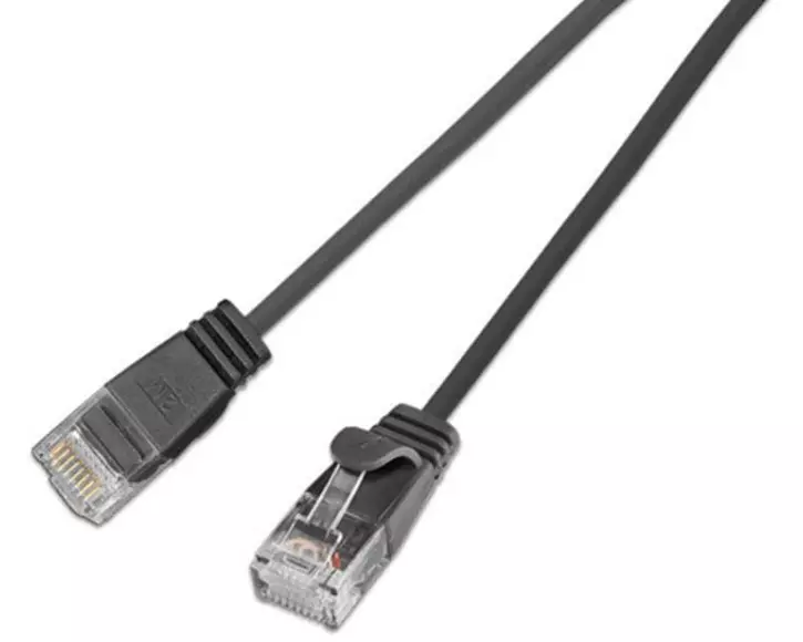 SLIM Slimpatchkabel RJ-45 - RJ-45, Cat 6, UTP, 1.5 m, Schwarz