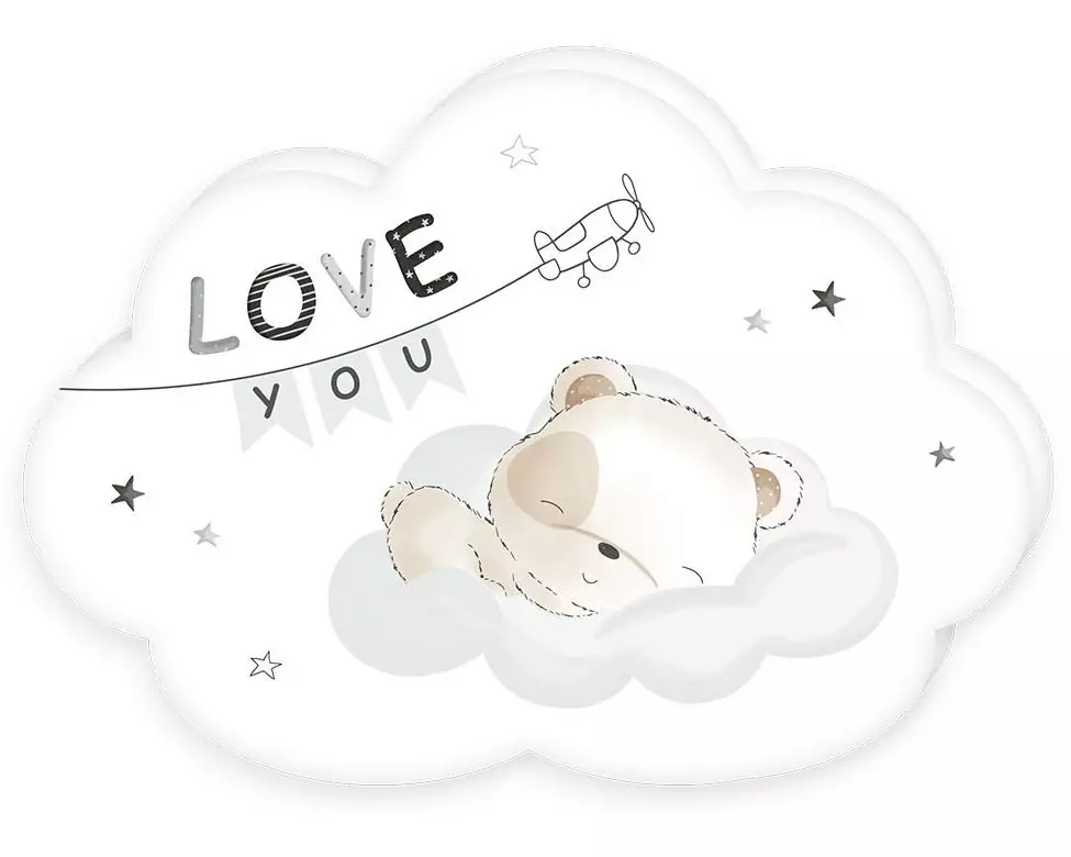 Herding Kissen Sleeping little Bear 25.5 x 36 cm, Weiss